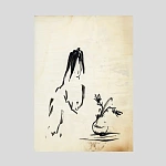 Дан Маркович [автограф]. Женщина и ваза с цветами. 1988. 